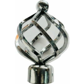 ORTIZ CURTAIN FINIAL F005 SILVER PACK OF 2