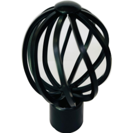 ORTIZ CURTAIN FINIAL F008 28MM BLACK PACK OF 2