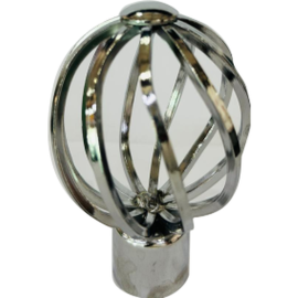 ORTIZ CURTAIN FINIAL F008 28MM SILVER PACK OF 2