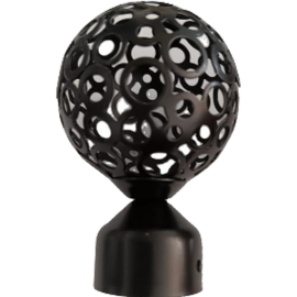 ORTIZ CURTAIN FINIAL F013 BLACK PACK OF 2