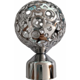ORTIZ CURTAIN FINIAL F013 28MM SILVER PACK OF 2