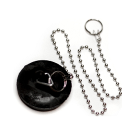 PLUG BATH / SINK BLK & CHAIN - 40MM