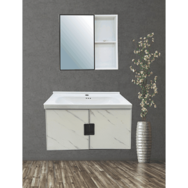 ORTIZ VANITY BASIN WHITE 80CM & MIRROR CABINET