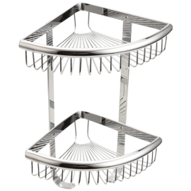 ORTIZ DOUBLE BASKET CORNER SS STEEL CHROME 304