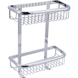 ORTIZ DOUBLE BASKET WALL HANGING SS STEEL CHROME 2
