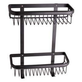 ORTIZ DOUBLE BASKET WALL HANGING SS STEEL BLACK 30