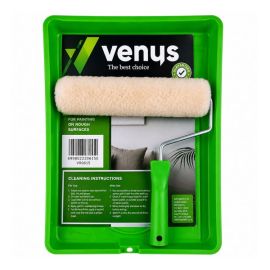 Laduma Hardware Venus Swift Roll 225mm Roller Tray Set with paint roller, roller frame, and durable plastic paint tray