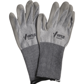 VENUS SAFETY CUT RESISTANT GLOVES GREY PU PALM