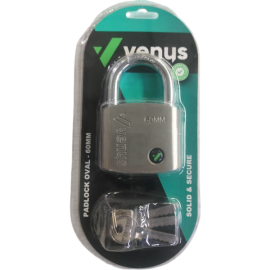 VENUS PADLOCK OVAL SILVER 60MM