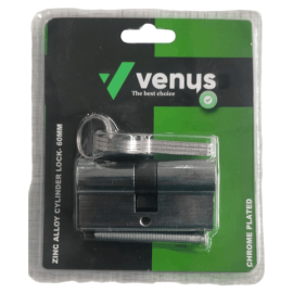 VENUS ZINC ALLOY CYLINDER LOCK-CHROME PLATED 60MM
